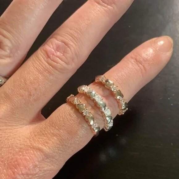 Dainty Rose Gold Heart & White CZ Accented Ring (silver is out of stock) - Picture 3 of 4